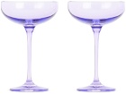 Estelle Colored Glass Two-Pack Purple Champagne Coupe Glasses, 8.25 oz