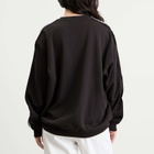 Adidas Women's Lace 3 Stripe Crew Sweatshirt in Night Brown
