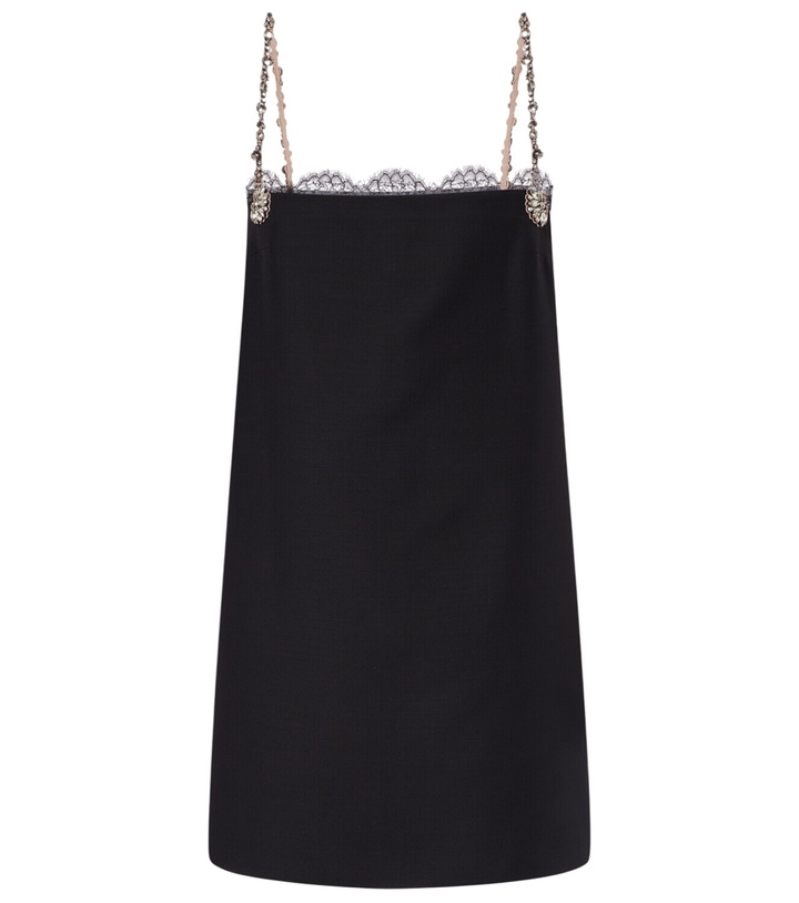 Photo: Valentino Crepe Couture embellished lace-trimmed minidress