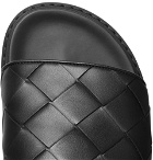 Bottega Veneta - Intrecciato Leather Slides - Black