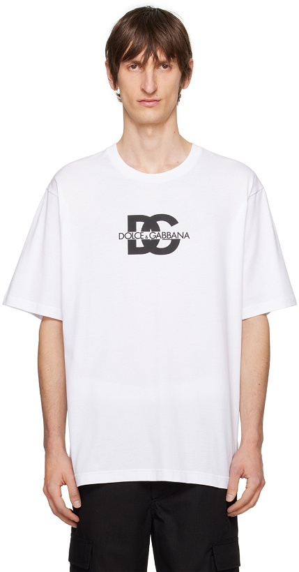 Photo: Dolce & Gabbana White Printed T-Shirt