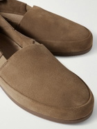 Mulo - Collapsible-Heel Suede Loafers - Brown