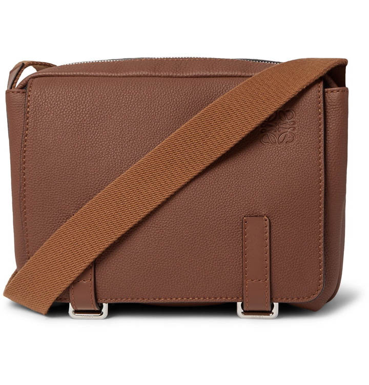 Photo: Loewe - Military Full-Grain Leather Messenger Bag - Brown
