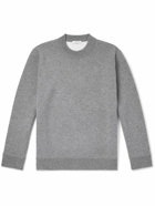 Valentino Garavani - VLogo Logo-Appliquéd Stretch-Knit Sweater - Gray