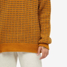 Universal Works Men's Patterned Crew Knit in Cumin/Grey