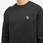 Maison Kitsuné Men's Bold Fox Head Patch Comfort Crew Sweat in Black