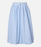 Bananhot Alba gingham cotton poplin midi skirt