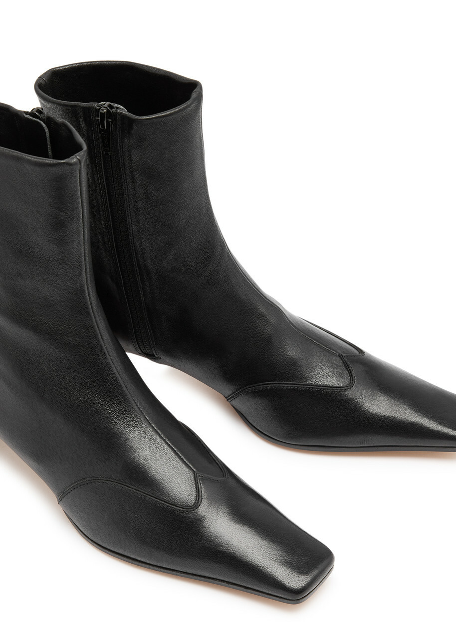 Khaite Nevada 40 Leather Ankle Boots Black Khaite