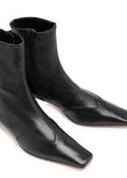 Khaite Nevada 40 Leather Ankle Boots Black