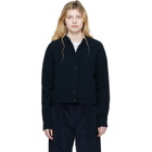 Róhe Navy Short Boiled Cardigan