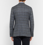 Kingsman - Grey Harry Slim-Fit Checked Silk, Linen and Wool-Blend Blazer - Gray