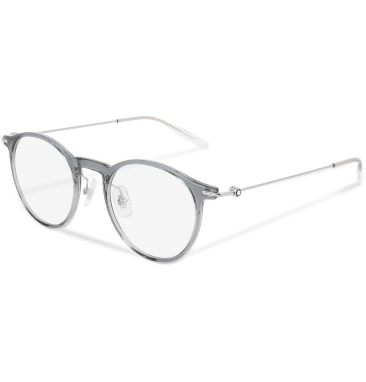 Photo: Montblanc - Round-Frame Silver-Tone and Acetate Optical Glasses - Unknown