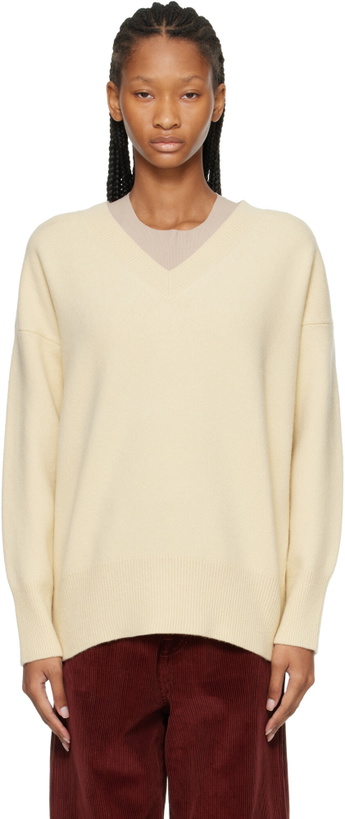 Photo: Róhe Yellow Classic V-Neck Sweater