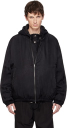 WOOYOUNGMI Black Wrinkled MA-1 Bomber Jacket