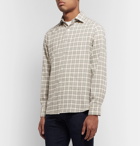 Caruso - Slim-Fit Checked Cotton-Flannel Shirt - Neutrals