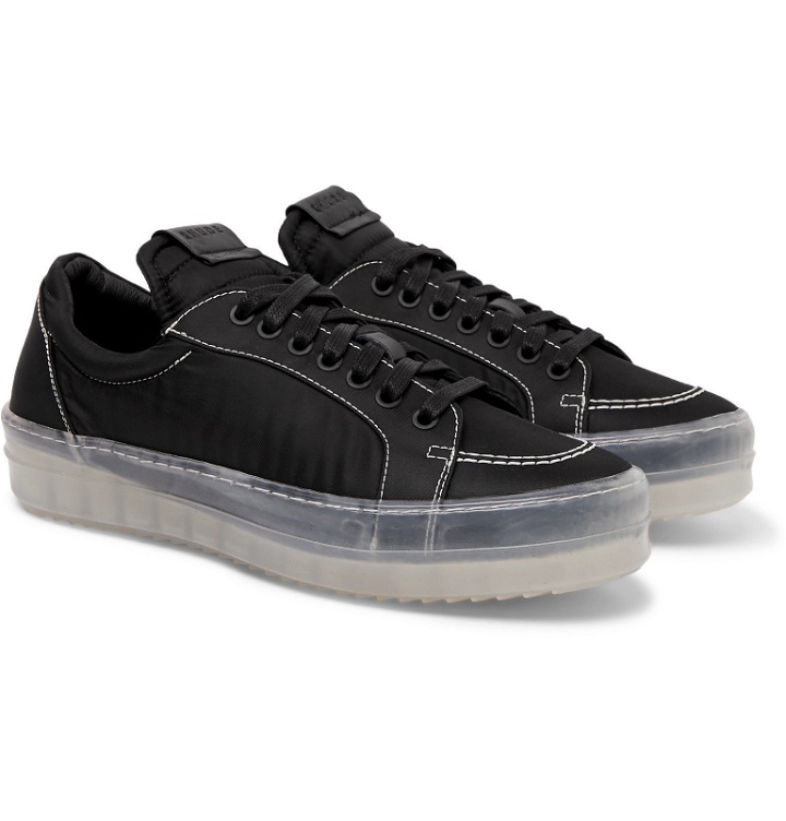 Photo: Rhude - V1 Leather-Trimmed Nylon Sneakers - Black