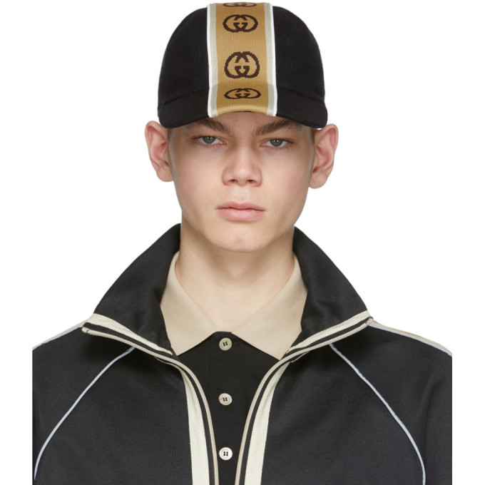 Gucci Black Logo Stripe Cap Gucci display picture 3