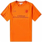 Y-3 Men's Football Logo T-Shirt in Orange