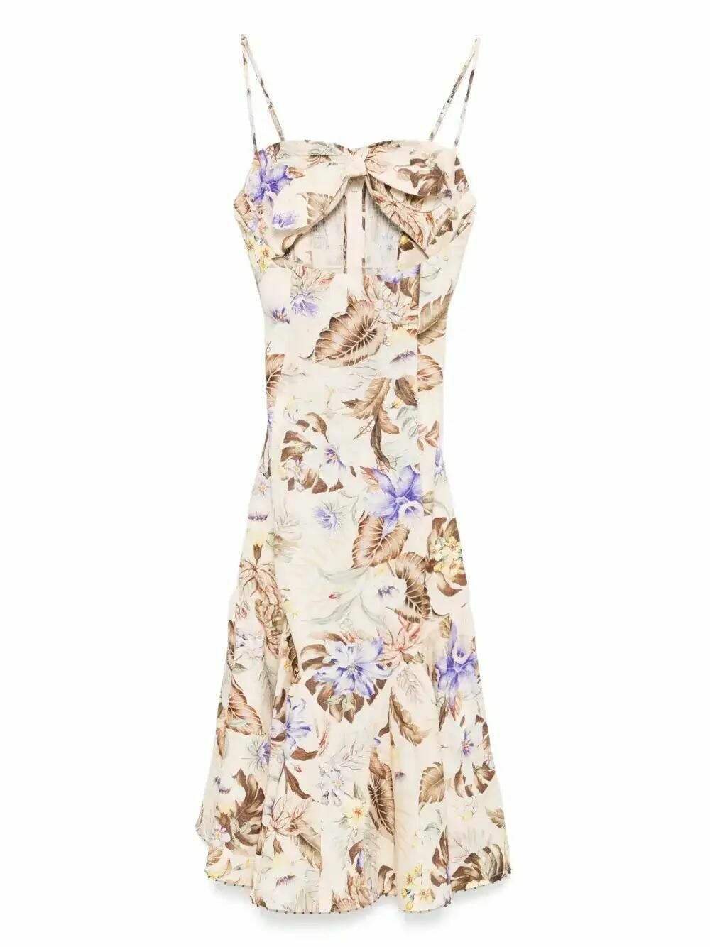【Zimmermann】Tranquillity floral linen midi dress Tranquillity floral linen midi dress in multicoloured