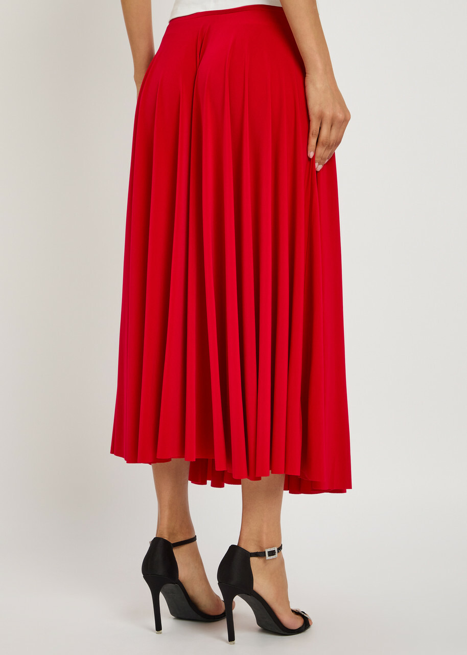 Norma Kamali Stretch-jersey Midi Skirt Red