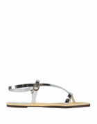 Farm Rio Womens Thong sandal in Silver