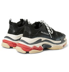 Balenciaga - Triple S Mesh, Nubuck and Leather Sneakers - Men - Black