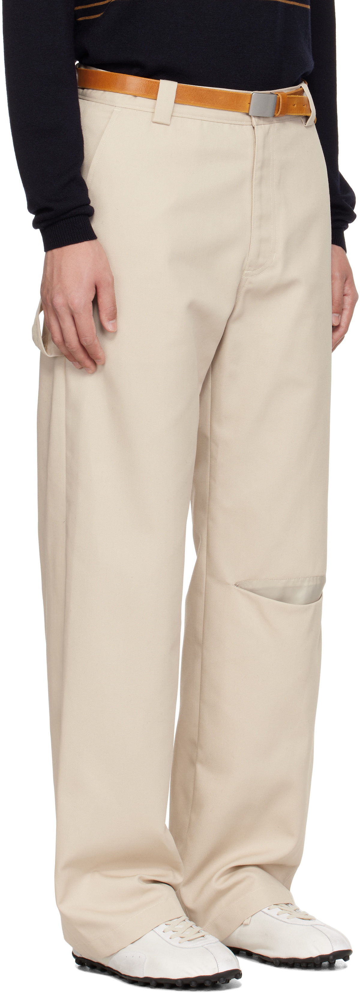 Commission Beige Slash Chino Trousers