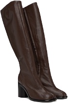 Maison Margiela Brown Tabi Knee-High Tall Boots