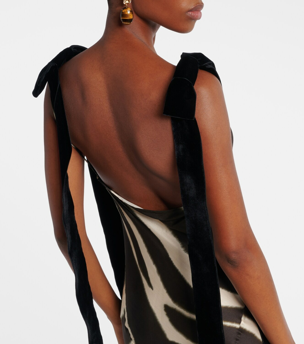 Nina Ricci Zebra-print satin gown