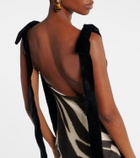 Nina Ricci Zebra-print satin gown