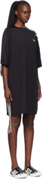 Y-3 Black Cinch 3 Stripes Oversized Tee Midi Dress