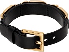 Versace Black Leather Bracelet
