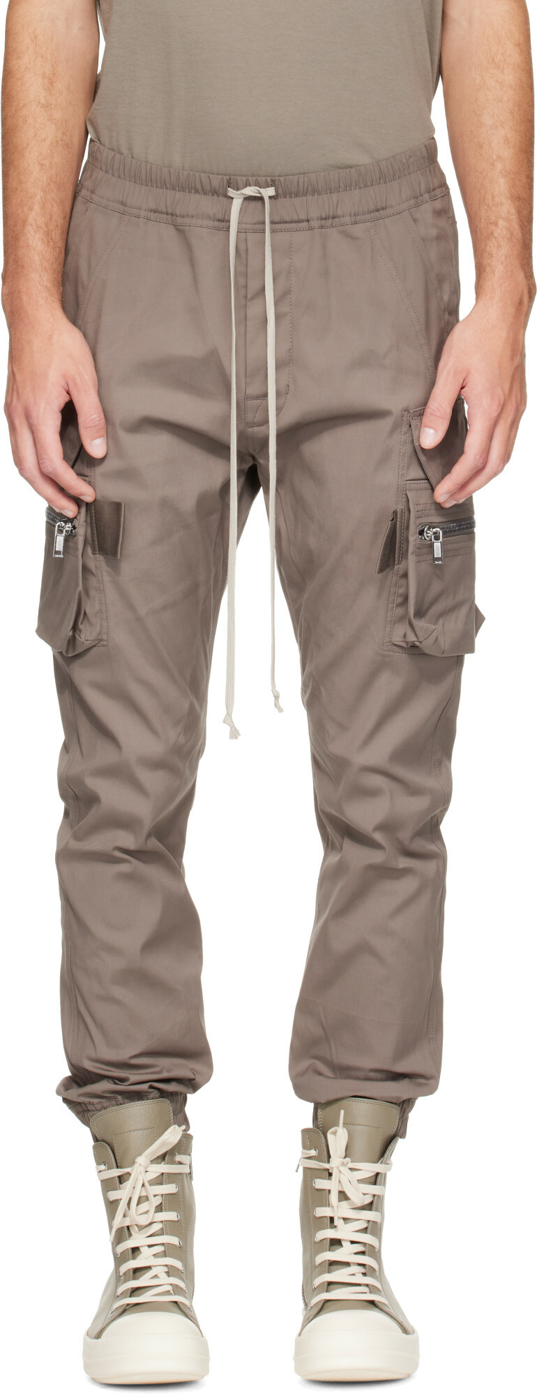 Rick Owens Gray Tower Mastodon Cargo Pants