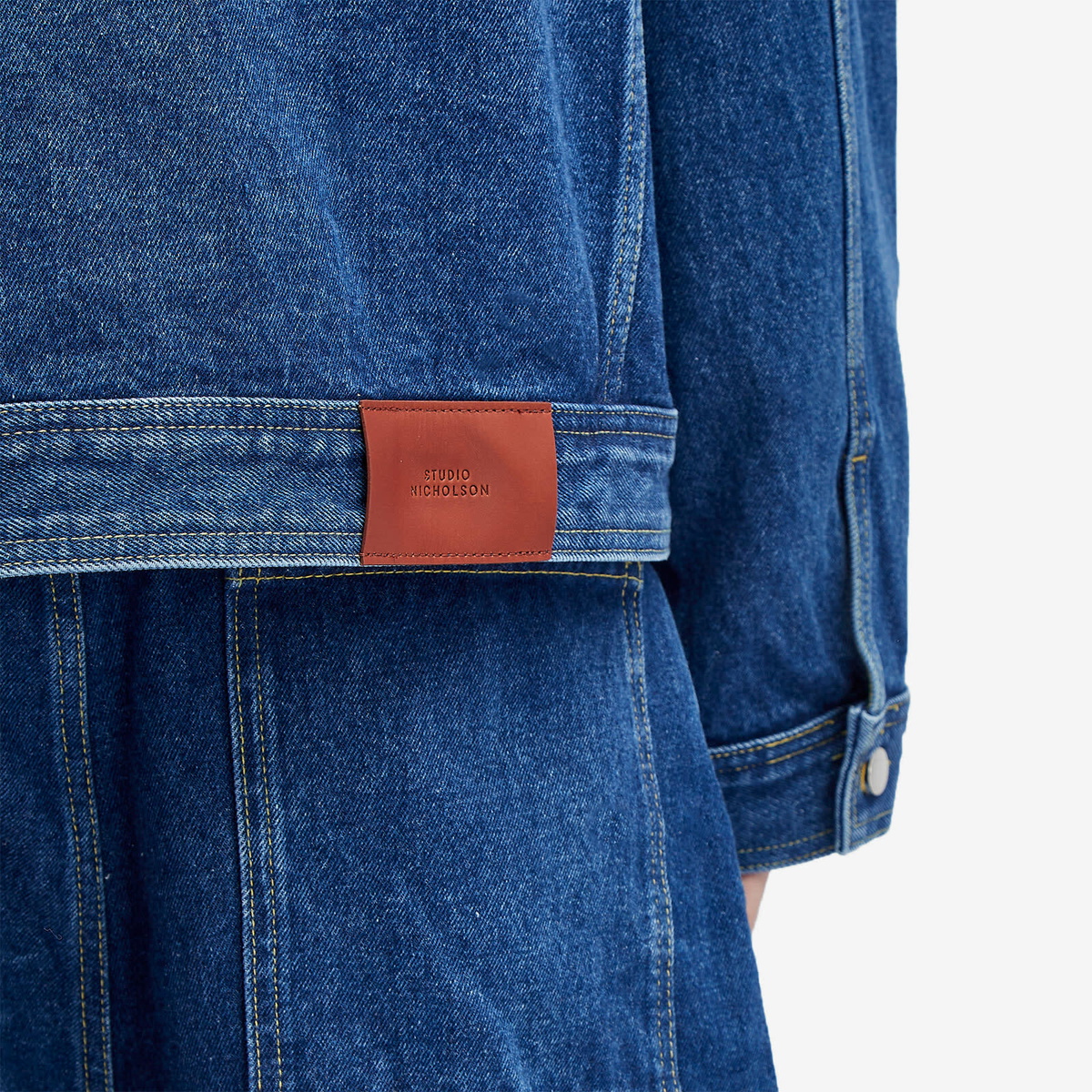 Studio Nicholson Men's Petar Patch Pocket Denim Jacket in Indigo Wash