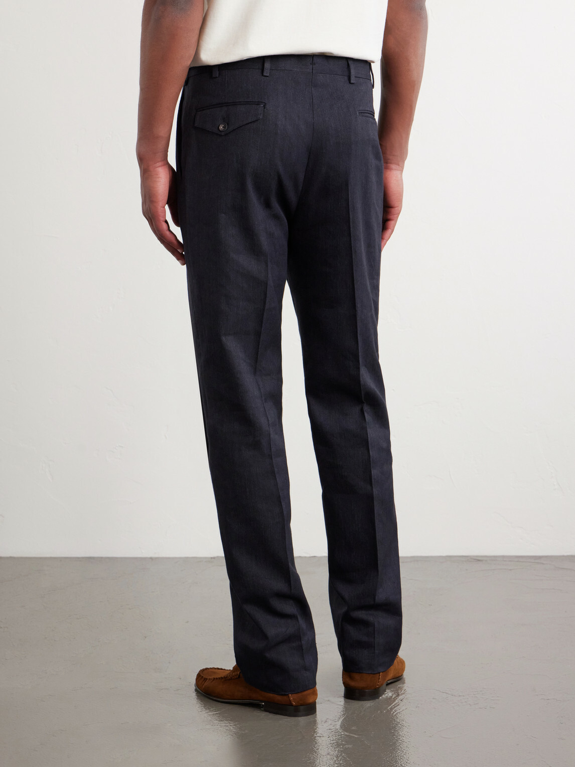 J. Mueser - Waverly Straight-Leg Cotton and Linen-Blend Twill Suit Trousers - Black
