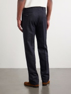 J. Mueser - Waverly Straight-Leg Cotton and Linen-Blend Twill Suit Trousers - Black