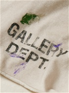 Gallery Dept. - Insomnia Straight-Leg Logo-Print Paint-Splattered Cotton-Jersey Shorts - Neutrals
