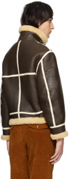 Bode Brown Aviator Leather Jacket