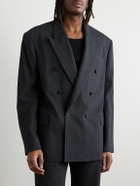 Acne Studios - Jarvel Double-Breasted Pinstriped Wool-Blend Suit Jacket - Gray
