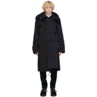 Sacai Navy and Black TenC Long Coat