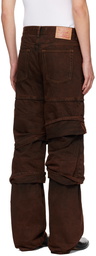 Y/Project Brown Multi Cuff Jeans