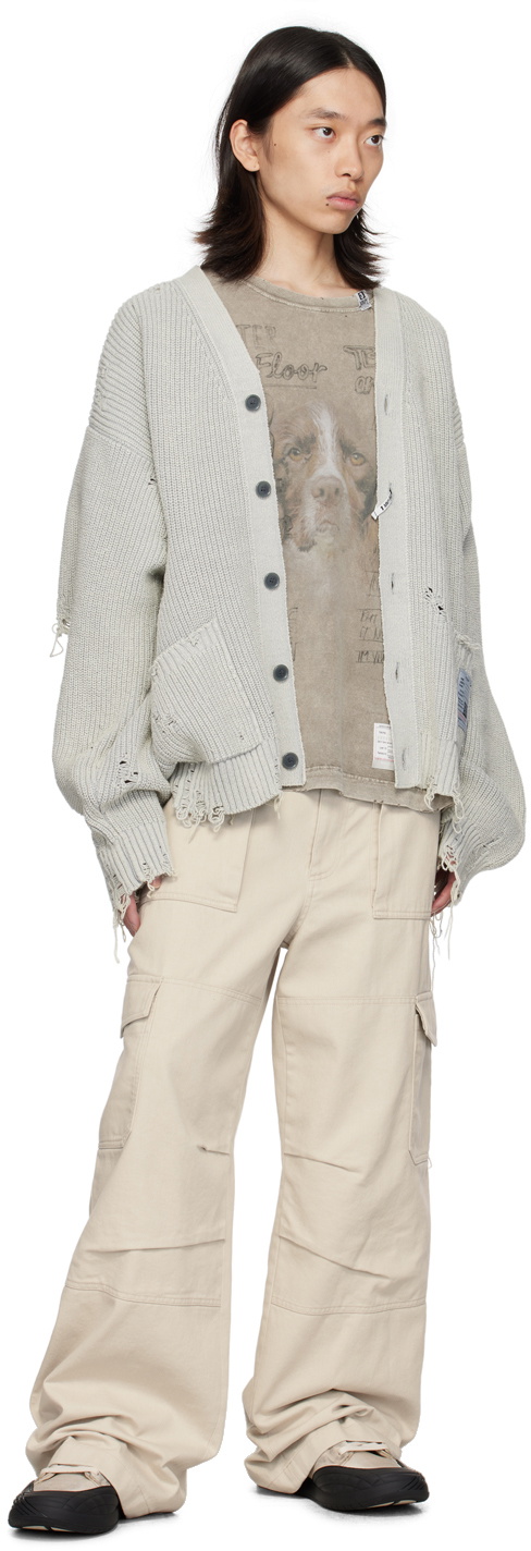 トップス Maison MIHARA YASUHIRO Knit Cardigan Gray Sun Faded Like Knit Cardigan by Maison MIHARA YASUHIRO