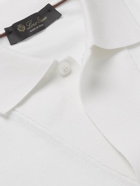 LORO PIANA - Slim-Fit Cotton and Silk-Blend Polo Shirt - White - IT 52