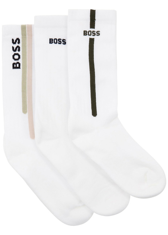 Photo: Boss Logo-intarsia Cotton-blend Socks set of Three White