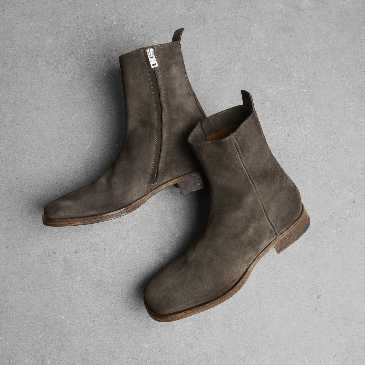 Acne Studios Men's Bebe Suede Boots in Taupe Grey