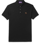 Ralph Lauren Purple Label - Logo-Embroidered Mercerised Cotton-Piqué Polo Shirt - Black