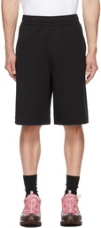 Burberry Black Cotton Location Print Shorts