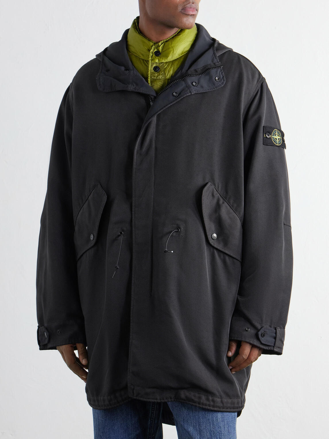 Stone Island - Hooded Layered Garment-Dyed Shell-TC Parka - Gray