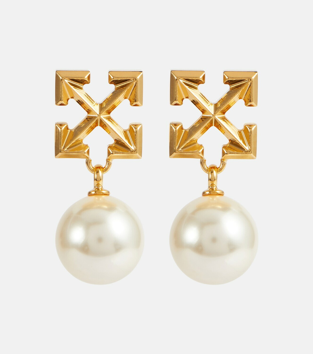 Off-White earring オフホワイトピアス アロー パール 片耳 Off-White - Arrows faux pearl earrings Off-White