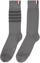 Thom Browne Gray 4-Bar Socks